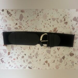 Women’s Wide Belt with Silver Buckle
